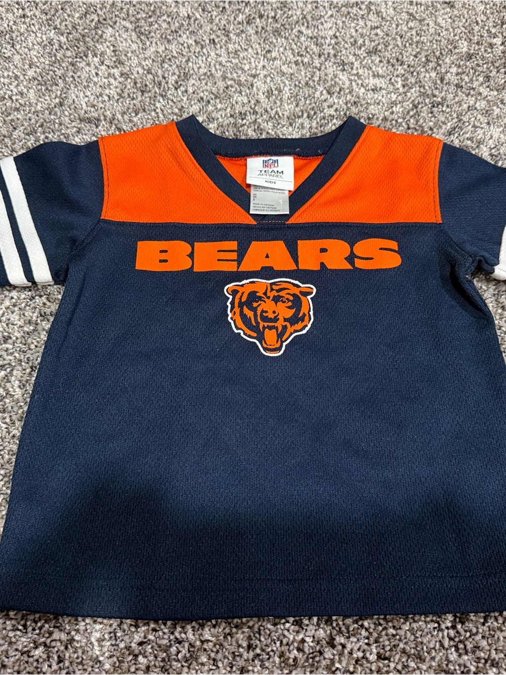 NFL Kids Navy and Orange Bears Jersey Tee